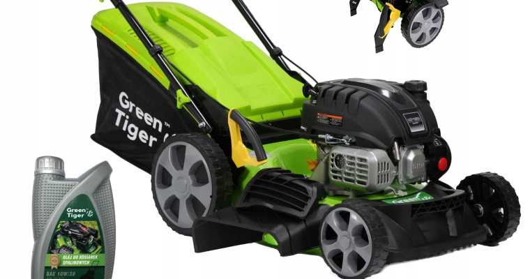 Kosiarka spalinowa z koszem Green Tiger 149 cm³ poj. szer. 46cm w promocji!
