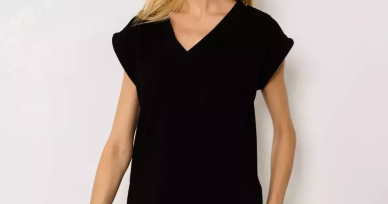 Czarny bawełniany t-shirt Ann w prompcyjnej cenie! 