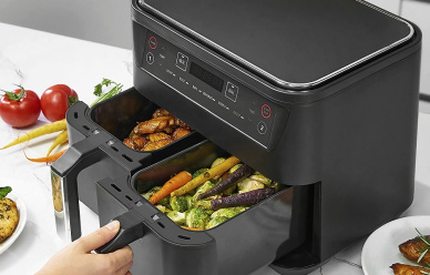 Frytkownica na gorące powietrze 2x4l 2400W w promocji!