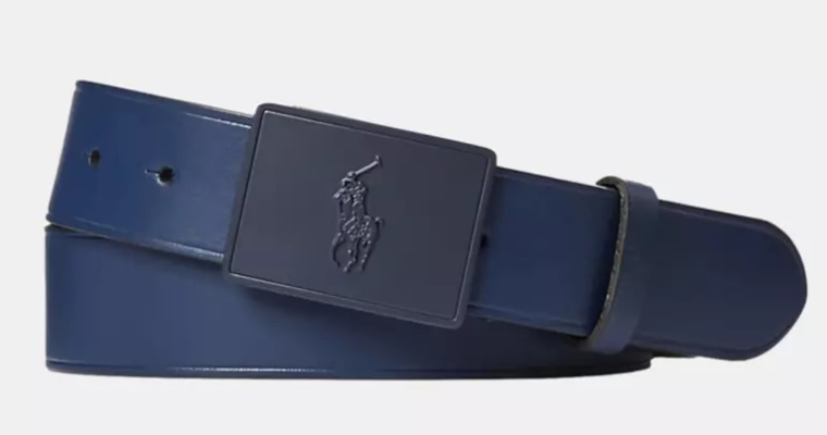 Męski niebieski pasek z klamrą Ralph Lauren w promocji!