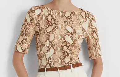 Koszulka z egzotycznym printem Lauren By Ralph Lauren w promocji!