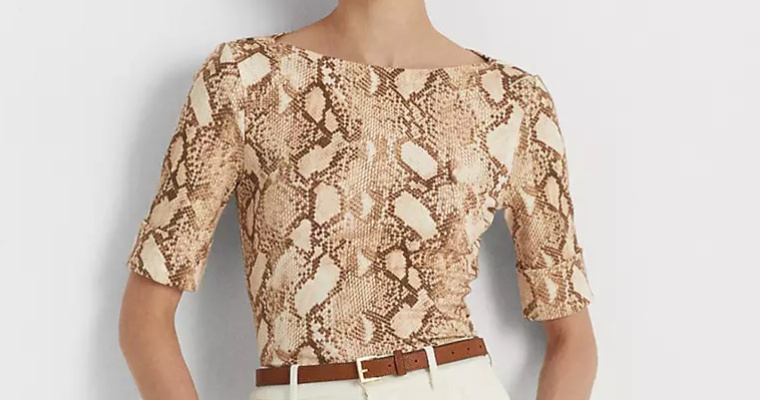 Koszulka z egzotycznym printem Lauren By Ralph Lauren w promocji!
