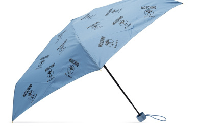 Niebieski, składany parasol Moschino