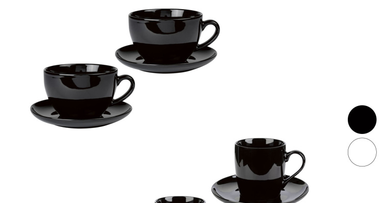 Filiżanki z spodkiem z porcelany, zestaw 2 szt. ERNESTO w promocji!