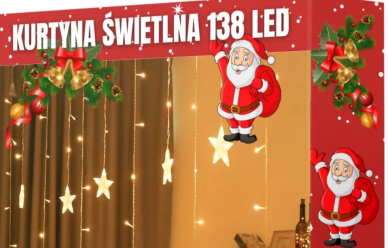 Girlanda świetlna kurtyna z gwiazdkami LED lampki w promocji!