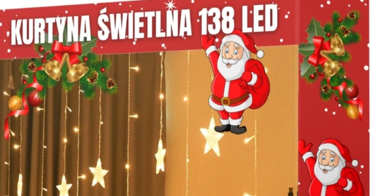 Girlanda świetlna kurtyna z gwiazdkami LED lampki w promocji!