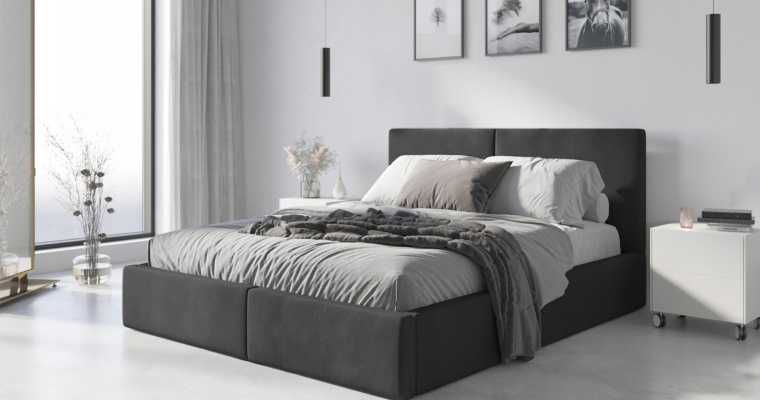 Łóżko podwójne tapicerowane INTERBEDS Hilton 160x200 w promocji!