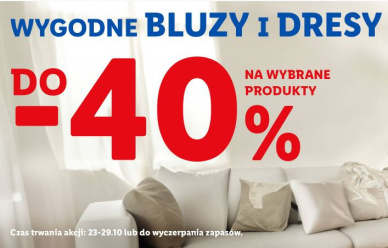 Dresy i bluzy w Lidlu - 40% zniżki!