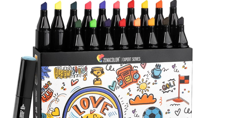 Zenacolor 20 flamastrów tekstylnych z podwójną końcówką w promocji