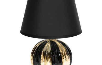Lampka nocna glamour czarna, złote pasy w promocji!
