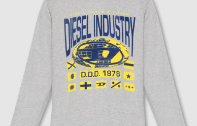 Męska szara bluza, model ‘S-GINN-L4’ Diesel w promocji!