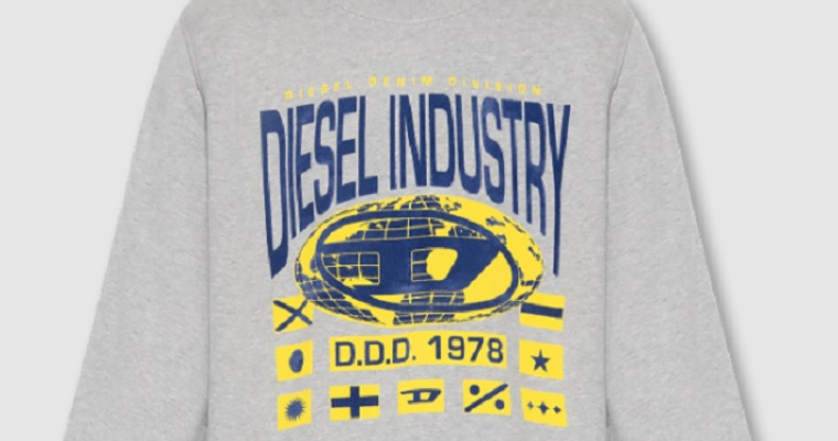 Męska szara bluza, model ‘S-GINN-L4’ Diesel w promocji!