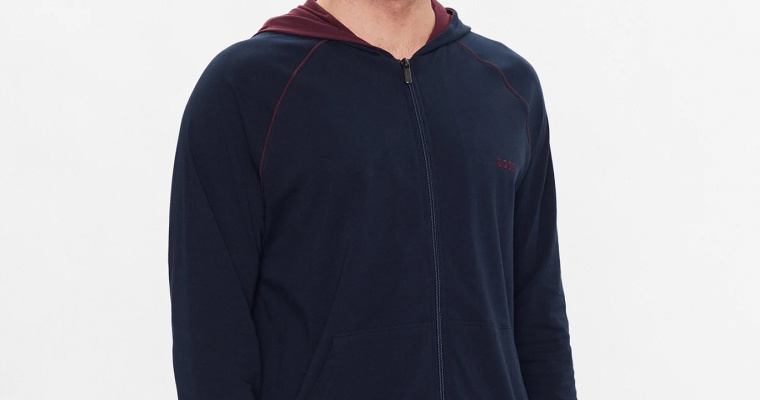 Męska bluza BOSS Granatowy Regular Fit w promocji! 