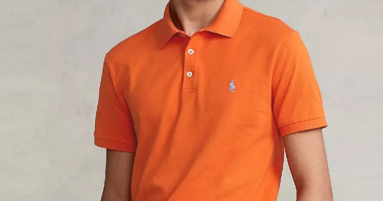 Męska pomarańczowa koszulka polo Slim Fit Ralph Lauren w promocji!