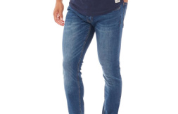 Crosshatch męskie barbeck jeansy slim mid niebieski w promocji!
