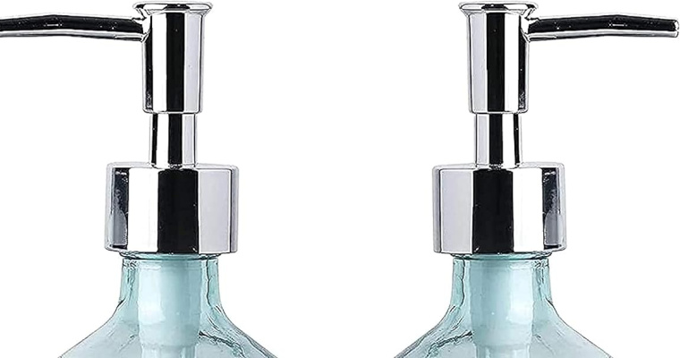 Szklane butelki z dozownikiem mydła i balsamu WHOLE HOUSEWARES 350ml 2szt. 