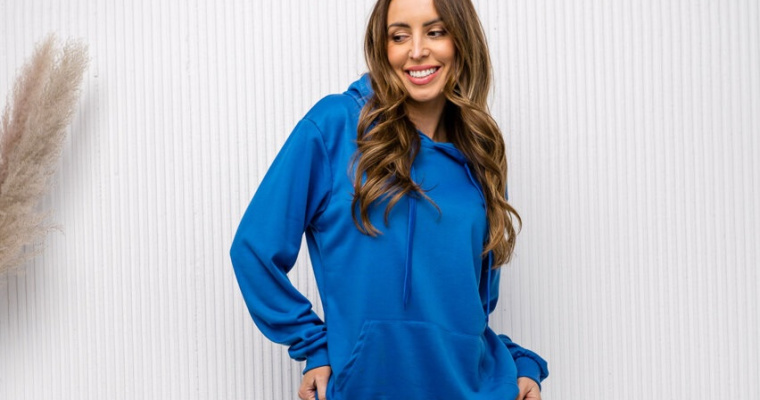 Bluza damska błękitna kangurka Denley W02 w promocji!