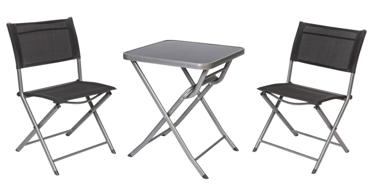 Aluminiowy zestaw balkonowy Houston, stolik i 2 krzesła LIVARNO home w promocji!