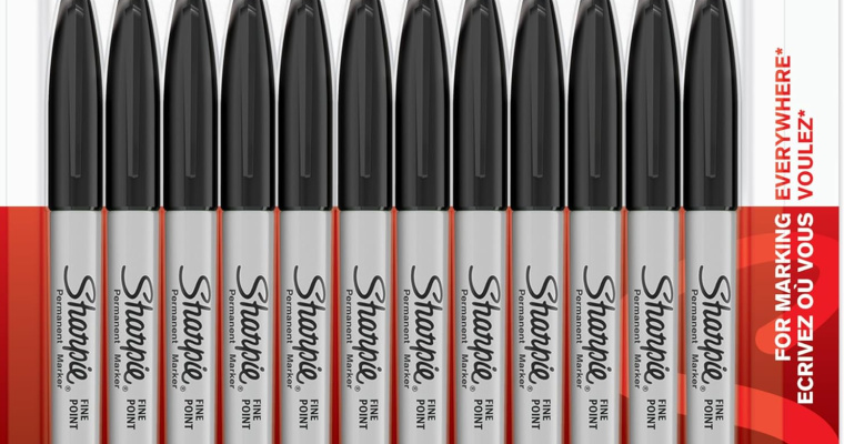 Markery permanentne Sharpie czarne 12szt. w promocji!