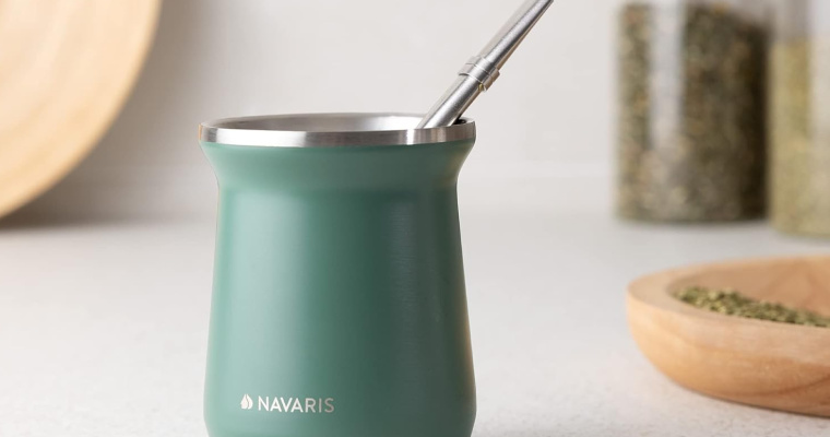 Navaris Yerba Mate - zestaw kubków ze stali nierdzewnej - 300 ml w promocji! 