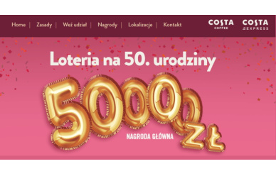 Loteria urodzinowa Costa Coffee