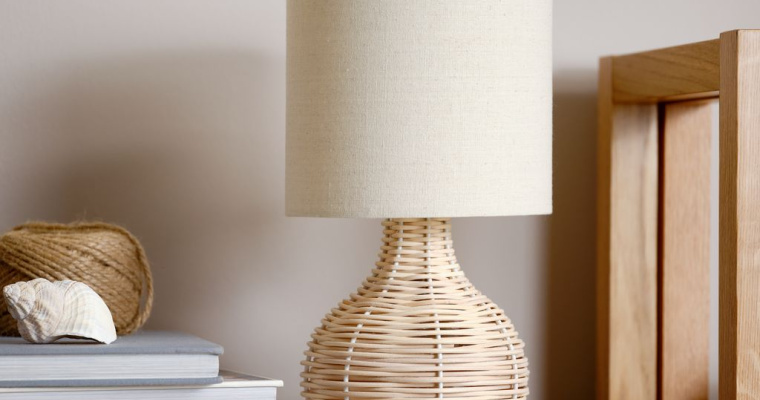 Lampa stołowa HELMER Ś17xW32cm naturalny w promocji!