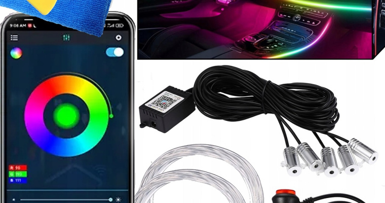 Oświetlenie do samochodu, listwa 6m RGB + aplikacja w promocji!