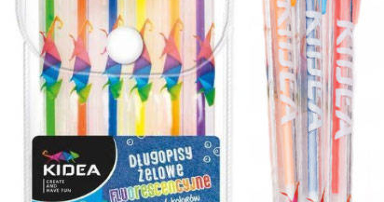 Długopisy żelowe fluorescencyjne 6 kolorów Kidea w promocji!