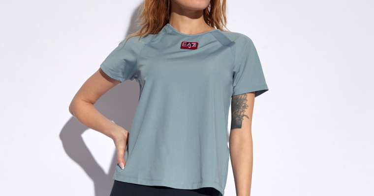 Niebieskoszary t-shirt EA7 Emporio Armani - Kup teraz w promocji!