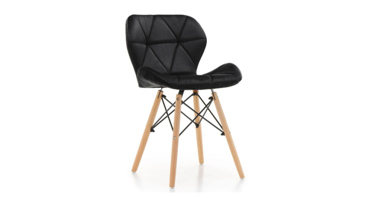 Czarny welur krzesło skandynawskie ART118 - Oferta promocyjna!