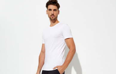 Męski Biały t-shirt z logo 3-pack Slim Fit LACOSTE w promocji!