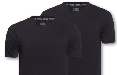 Promocja na Diesel czarny dwupak męskich t-shirtów Umtee-Randal 
