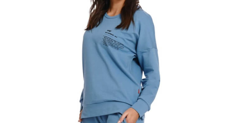Niebieska bawełniana bluza damska Dn-nightwear aż 40% taniej!