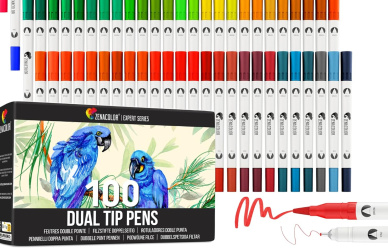 Zenacolor Zestaw flamastrów z grubą i cienką końcówką 100 pisaków w promocji!