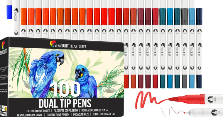 Zenacolor Zestaw flamastrów z grubą i cienką końcówką 100 pisaków w promocji!