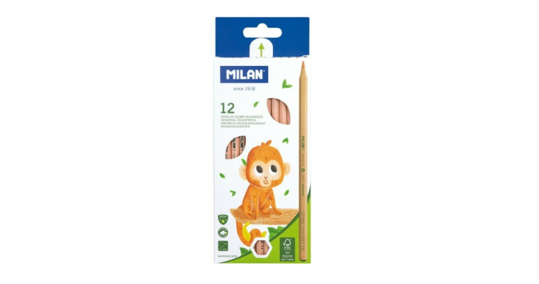 Kredki ołówkowe Natural 12 kolorów – sześciokątne, promocja, świetna jakość!