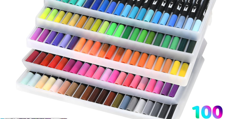 Vicloon zestaw pisaków Dual Brush, 100 kolorów w promocji 
