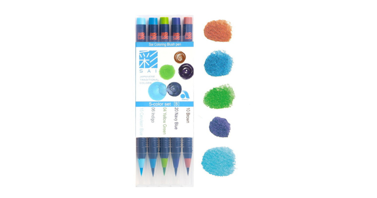 Zestaw pisaków Sai Watercolor Brush Pen Lato "B" - 5szt. w promocji!