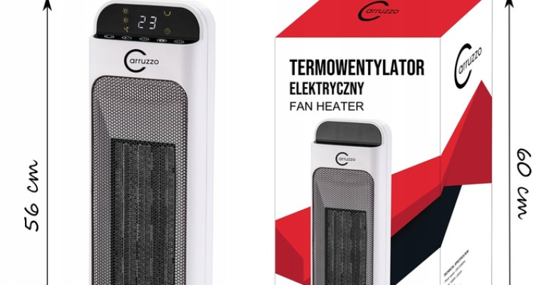 Grzejnik elektryczny ceramiczny Carruzzo Fan Heater PTC-2200 2000W w promocji!