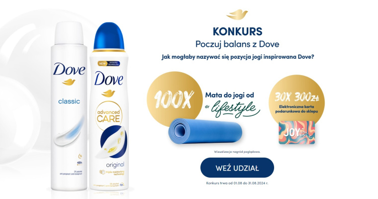 Konkurs „Poczuj balans z Dove” – Nagrody do wygrania!