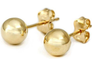 Złote kolczyki 375 - błyszczące kuleczki na sztyft 5mm aż 25% taniej!