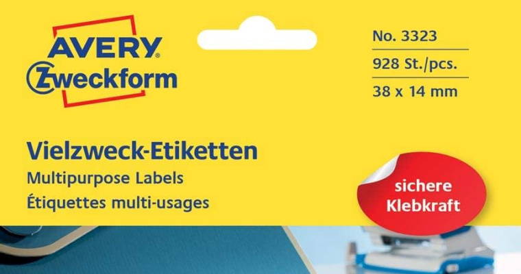 Samoprzylepne etykiety Avery Zweckform 38 x 14 mm, 928 naklejek w promocji!
