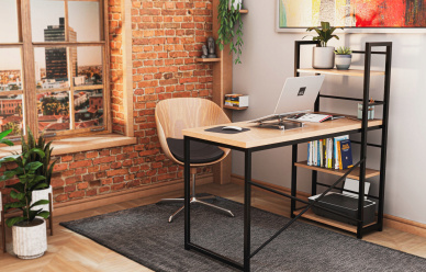 Biurko Markadler z regałem 114,5 x 48 x 120cm w promocji!