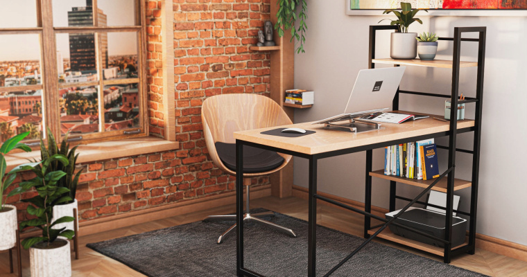 Biurko Markadler z regałem 114,5 x 48 x 120cm w promocji!